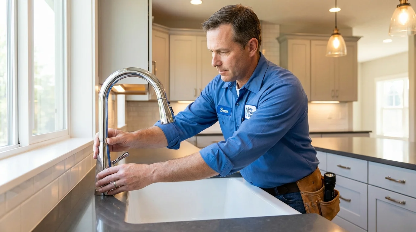 Kitchen faucet installation by Johns Plumbing LLC in Pawlet