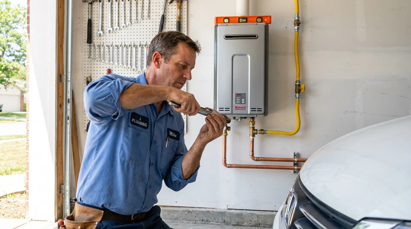 Tankless water heater installation by a Johns Plumbing LLC plumber in Pawlet